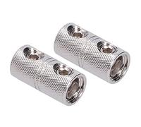 Dilwe Conector de Cable de Calibre 0, Terminal de Cable de Alimentación de Metal Niquelado, 2 Piezas, Diseño de Tornillo de Fijación Profundo para de Audio del Automóvil, Extensión de de