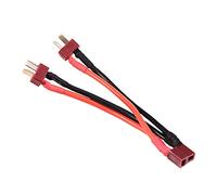 Dilwe Conector de Clavija T, Cable de Silicona de 13 Cm 14 AWG 1 Hembra a 2 Macho para Batería Lipo RC 2S-6S en Paralelo