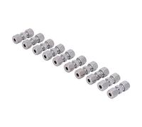 Dilwe Conector de Línea de Freno Accesorio de Tubería de Freno de Cobre Cromado, 10 Piezas para Tubo de 4,75 Mm, Uso Invertido y de Doble Abocardado para Reparación y Reemplazo de Línea de