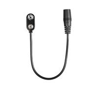 Dilwe Convertidor de Clip de Batería de 9 V, Enchufe Hembra de 5,5 Mm X 2,1 Mm para Fuente de Alimentación de Pedal de Guitarra (1 Paquete)
