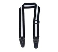 Dilwe Correa de Guitarra Ajustable de Doble Cara, Cómodo Cinturón de Cuero de Microfibra de Algodón Estirable para el bajo y las Guitarras Eléctricas (en y negro)