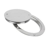 Dilwe Cubierta de Escotilla de Placa de Cubierta de 6 Pulgadas, Redonda de Acero Inoxidable 316 para de Barco, Espejo Pulido, Antideslizante, Tapa Impermeable con Orificios Preperforados para Acceso a