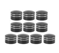Dilwe Cubierta de Perno de Cabeza de Motocicleta, Tapa de Tornillo de Cabeza de Motor de Aluminio CNC, 10 Piezas, Diseño Ranurado Redondo Negro, Abrazadera de Acero con Resorte, Se Adapta a la