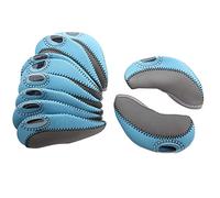 Dilwe Cubierta para Hierros de Golf, Juegos de Fundas para Cabezas de Golf de 10 Piezas, Cubierta Protectora para Cabeza de Bola para Golfista (Gris + Claro)