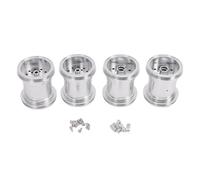 Dilwe Cubo de Rueda de Aleación de Aluminio, 4 Uds. para Fiambrera CW 01, Calabaza de Medianoche WR02, Piezas de Mejora de Coche RC, Disipación de Calor Ligera Plateada