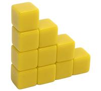 Dilwe Dados en Blanco de 16 Mm, Cubos Acrílicos Blancos de Plástico para Escribir con Pegatinas de Bricolaje, para Juegos de Mesa, Aula, Enseñanza, Aprendizaje de Matemáticas, Favores (Yellow)