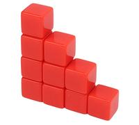 Dilwe Dados en Blanco de 16 Mm, Cubos Acrílicos Blancos de Plástico para Escribir con Pegatinas de Bricolaje, para Juegos de Mesa, Aula, Enseñanza, Aprendizaje de Matemáticas, Favores (Rojo)