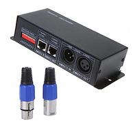 Dilwe Decodificador RGB Ajustable, Controlador LED DMX de 3 Canales para RGB 5050 3528 LED LECHE con 15 Modos, 31 Velocidades, ánodo Común, Material de Metal, DC 12V-24V Etapa DJ Franja