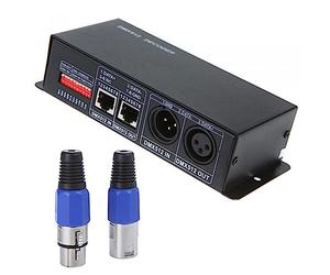 Dilwe Decodificador RGB Ajustable, Controlador LED DMX de 3 Canales para RGB 5050 3528 LED LECHE con 15 Modos, 31 Velocidades, ánodo Común, Material de Metal, DC 12V-24V Etapa DJ Franja