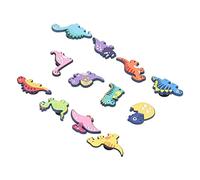 Dilwe Dije de Zapatilla de Dinosaurio de Dibujos Animados, Juego de Decoración de Zapatos Impermeable, Ideal para Amantes de las Zapatillas, Amantes del Bricolaje, 12 Piezas