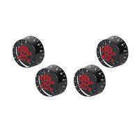 Dilwe E -Gitar -Crílico Calaveras Número 13 Reemplazo de Botones de Accesorios de Instrumentos de Música, Se Adapta a la Mayoría de las Guitarras, 4pcs (rojo)
