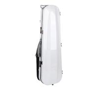 Dilwe Elegante Estuche para Violín 4/4 de Fibra de Carbono Blanco con Higrómetro y Correa para el Hombro, Diseño Seguro para Caja de Almacenamiento de Violín, Adecuado para Músicos, Color: Blanco
