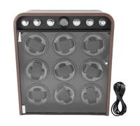 Dilwe Enrollador Automático de Reloj, Caja Enrolladora de Reloj Ajustable de 9 Ranuras con Sensor de Humedad y Luz LED para Pantalla