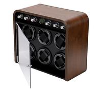 Dilwe Enrollador Automático de Relojes, Caja de Reloj con Tablero de Densidad de Fibra Silenciosa de 10 DB con 5 Modos y Luces LED, 6 Perillas de Control para Relojes Automáticos
