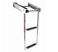 Dilwe Escalera para Barcos Marinos Escalera Telescópica de 2 Escalones de Plataforma de Baño Plegable de Acero Inoxidable 304 de 33,2 Pulgadas con Escalones Antideslizantes y Cuerda Fija para Embarque