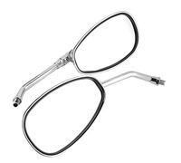 Dilwe Espejo Retrovisor para Motocicleta, Espejos Laterales Cromados para Motocicleta con de Metal y Carcasa de Plástico, Perno de Junta Ajustable, Espejo de 14 X 8 Cm, para Motociclistas, Scooters y