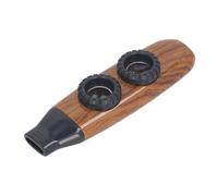 Dilwe Flauta Kazoo de Doble Orificio con Diafragma Dual, Diseño Ergonómico para un Agarre Cómodo, Ideal para Tocar con Guitarras y Teclados (Color madera)
