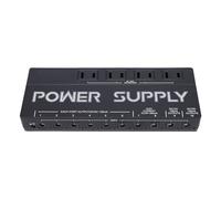 Dilwe Fuente de Alimentación para Pedales de Guitarra, Caja de Aleación de Aluminio de 10 Salidas con Reducción de Ruido, Adaptador de Efectos de bajo de 9V 12V 18V para Placa (Enchufe de la UE)
