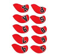 Dilwe Fundas para Cabezas de Palos de Juego de Fundas para Cabezas de Palos de Hierro y Neopreno, 10 Piezas, 14x7 Cm, con Marca Numérica 4 5 6 7 8 9 P S A X para Práctica y Almacenamiento de