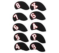 Dilwe Fundas para Cabezas de Palos de Juego de Fundas para Cabezas de Palos de Hierro y Neopreno, 10 Piezas, 14x7 Cm, con Marca Numérica 4 5 6 7 8 9 P S A X para Práctica y Almacenamiento de