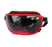 Dilwe Gafas para Perros a Prueba de Viento, Correa Ajustable, Gafas de Sol Duraderas, Raza Grande para Sesiones de Entrenamiento de Perros (Montura roja y Gafas Negras)