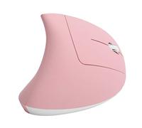 Dilwe Gaming Ratón Vertical Profesional para Computadoras, USB Ratón Inalámbrico Recargable para Juegos, 800/1200/1600/2400 dpi Ajustable Gaming Mouse con Luz de Fondo, Adecaudo para Oficinas(Rosa)