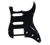 Dilwe Golpeador de Guitarra Eléctrica para ST SQ SSH, Protector de Reemplazo Fácil de PVC y Celuloide de 11 Agujeros (BLACK)