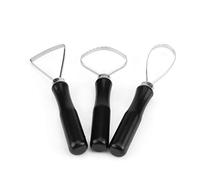 Dilwe Herramienta de Bucle Ancho, Cuchillo raspador de esculturas de 3 Piezas, Alambre Plano de Acero Inoxidable para esculturas de Arcilla de cerámica de Bricolaje/Regalos para Amigos /