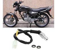 Dilwe Interruptor de Freno Hidráulico Interruptor de Freno de Motocicleta de Aluminio M10x1.0 con Enchufe de 2 Pines y Arandelas de Luz de Trasero para de Hidráulico en la Mayoría de Motocicletas