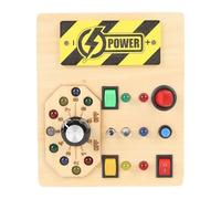 Dilwe Interruptor de Tablero Sensorial Juguete Interruptor de Luz de Madera Tablero de Simulación Rojo y Circuito Verde Juguete para Niños de 2 a 6 Años con Baterías AAA No Incluidas