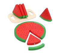 Dilwe Juega de Sandía de Madera para Cocina para Niños, Fingir Cortar Juguetes de Comida con Bandeja de Madera