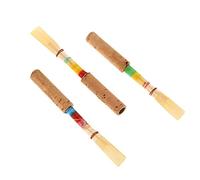Dilwe - Juego de 4 cañas de oboe de tamaño mediano y suave hechas a mano de corcho rojo para instrumentos de viento con caja de almacenamiento de plástico