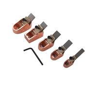 Dilwe Juego de 5 Cortadores Planos para Carpintería, Herramienta Luthier de Latón y Metal con Suela Curvada con Hoja de Acero Afilada Ajustable, para Violín, Viola, Violonchelo, (Oro rosa)