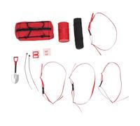 Dilwe Juego de Accesorios para Orugas RC, Piezas Decorativas a Escala para Coche RC con Kit de Actualización DIY para Portaequipajes en el Techo, Incluye Bolsa de Viaje, Lata de, Pala (Black)