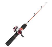 Dilwe Juego de Cañas de Pescar en Hielo de 56 Cm, Caña de Material Compuesto Ligero con Carrete y Ganchos para Pesca en Hielo, Equipo para Exteriores