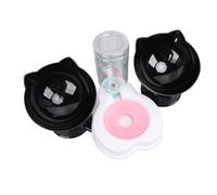 Dilwe Juego de Cuencos de Comida y Agua para Gatos, Protector de Cuello Antivuelco, Cuenco de Alimentación Doble para Tienda de Mascotas Casera (Estilo 2)
