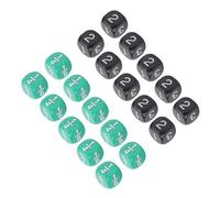 Dilwe Juego de Dados 20 Piezas, Dados de Juego de Plástico Negro y Verde de 6 Caras para de Mesa, Actividades Matemáticas, Educativos