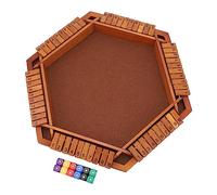 Dilwe Juego de Dados de Mesa Familiar, Caja Cerrada para 1 a 6 Jugadores, Herramienta Educativa de Juego de Matemáticas Hecha de Tilo, Adecuada para Uso en el Aula