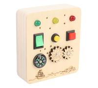 Dilwe Juego de Iluminación de Tablero Sensorial de Madera Juguete Educativo para Niños Niños Pequeños con Ruedas de Engranajes y Construcción de Madera de Arce