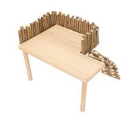 Dilwe Juguete de Escalada para Hámster, Plataforma de Madera Natural con Escalera Giratoria para Planeadores del Azúcar, Estructura Estable, Decoración de Jaula para Mascotas