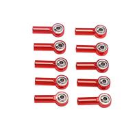 Dilwe Junta de Rótula RC, 10PCS M3 26mm Extremo de la Barra de Enlace de Aluminio Extremo de la Barra de la Rótula para 1/10 1/8 Accesorio Universal para Control Remoto de Coche RC Crawler (Rojo)