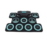 Dilwe Kit de Batería de Rollo de Almohadilla de Tambor Electrónica con Altavoces Duales 2000mAh Batería Recargable de Madera de Arce de Madera Dtx Modo de Juego para Niños Principiantes