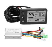 Dilwe Kit de Controlador sin Escobillas para Bicicleta Eléctrica, Panel de Pantalla LCD con Carcasa de Metal Duradero, Controlador de 250W/350W 15A para Motor de Bicicleta de 36V/48V, Fácil