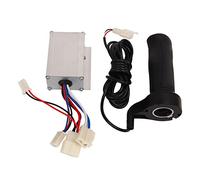 Dilwe Kit de Empuñadura del Acelerador con Controlador de Motor de Cepillo de 12V y 250W, de Goma con Carcasa de Aleación de Aluminio con Cable Largo, para Reemplazo de Motocicleta,