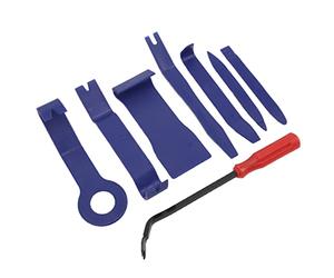 Dilwe Kit de Herramientas de Extracción de Molduras de Automóviles, Juego de Herramientas de Eliminación de Molduras Automáticas de PP de 8 Piezas con Destornillador Rojo para Panel de Puerta,
