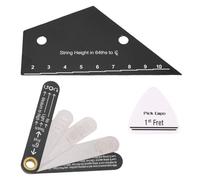Dilwe Kit de Herramientas de Medición de Acción de Cuerdas de Guitarra y, Regla de Configuración Completa con Tabla de Altura para Bajos Eléctricos Acústicos
