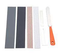 Dilwe Kit de Herramientas Luthier para Diapasón de Guitarra, Nivelación Parcial de Trastes con 4 Papeles de Lija Autoadhesivos para Limpieza, Pulido, Mantenimiento, bajo Eléctrico,