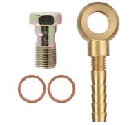 Dilwe Kit de Pernos de Montaje Banjo Juego de Pernos de Montaje Banjo de Acero Inoxidable M14x1.5 a 3/8 pulg. Adaptador de Lengüeta para Manguera de 10 Mm para Turbocompresor Línea de Refrigerante