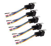 Dilwe Kit de relé Automotriz, relé de Automóvil de 5 Pines 12 V 40 A con Carcasa de ABS y Contactos de Cobre, Arnés de Impermeable, Cables Codificados por Colores para Automóviles, Barcos, Vehículos