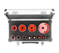 Dilwe Kit de Sierra Perforadora para Azulejos, Juego de Sierra Perforadora M14 de 11 Piezas para Baldosas de Cerámica, Granito de Mármol con Tecnología de Cera Refrigerante, Cortador de Agujeros